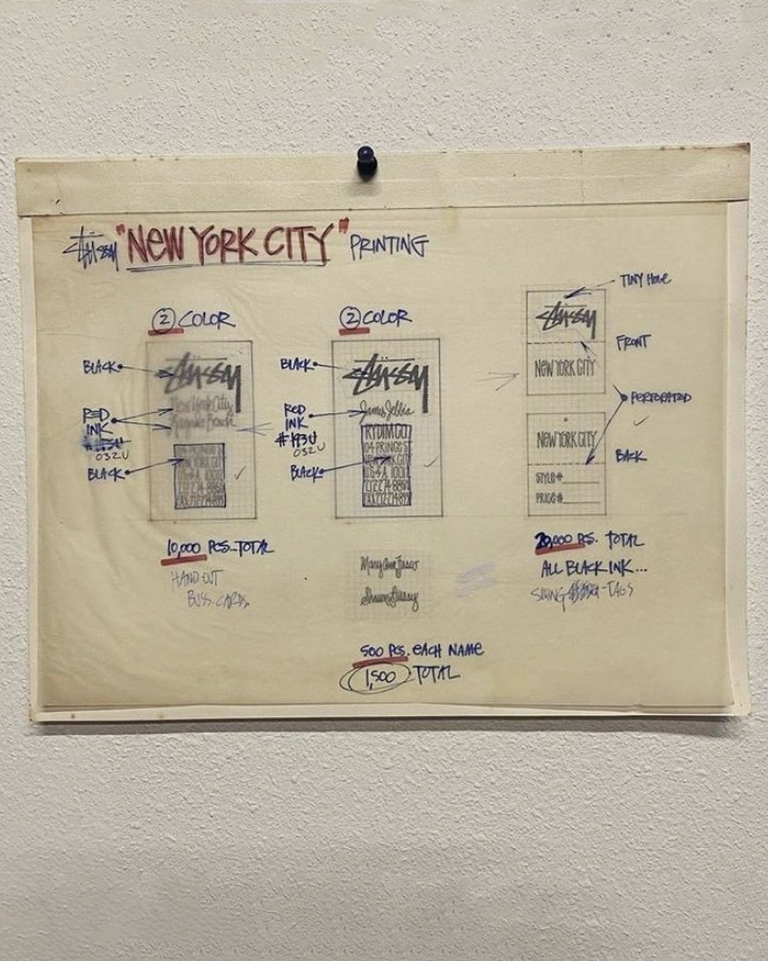Stussy New York City graphic notes